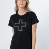T-Shirt - Black Antique Rose Cross