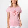 T-Shirt - Blush Chevron Cross