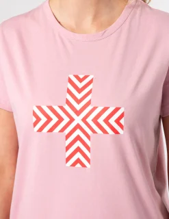 T-Shirt - Blush Chevron Cross