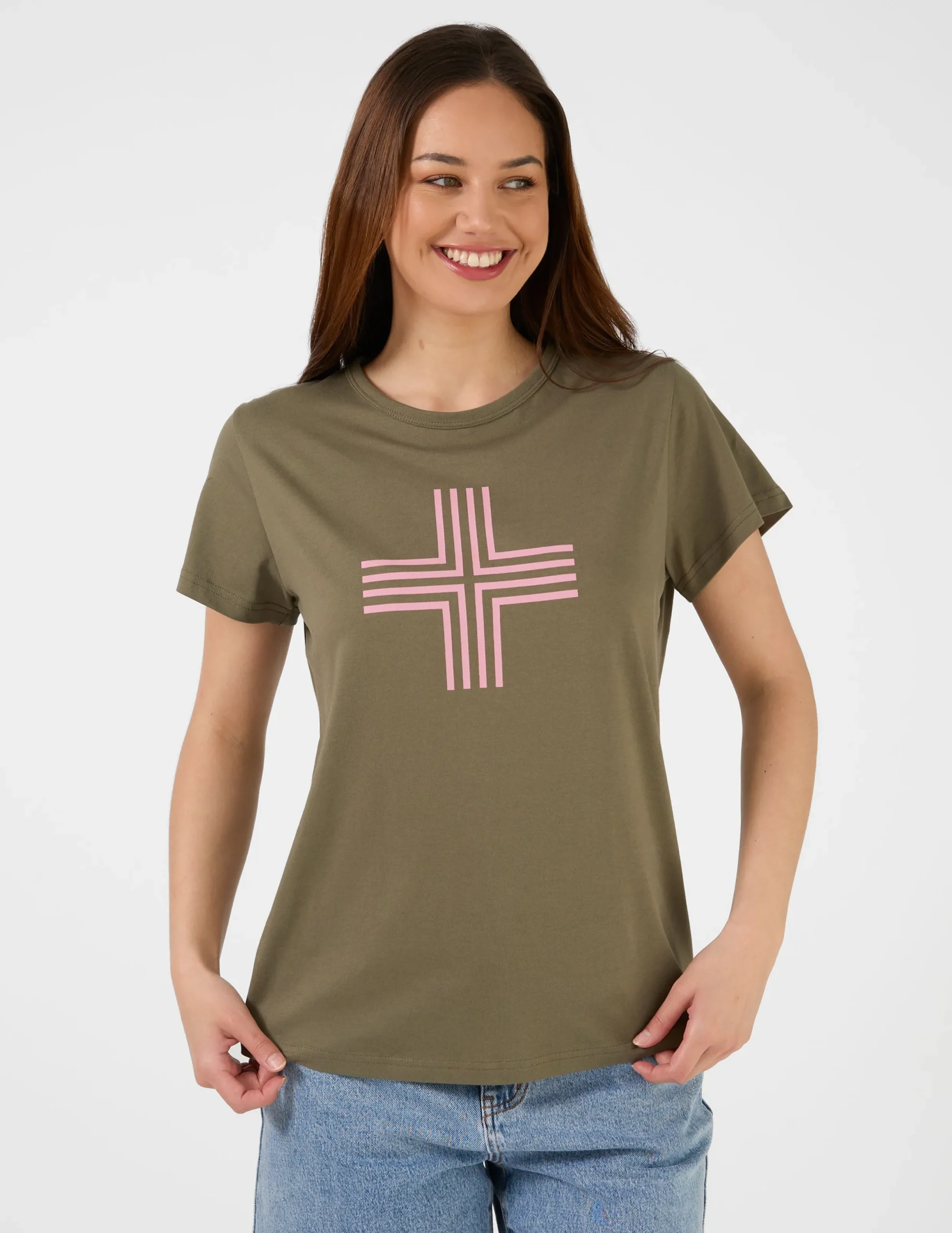 T-Shirt - Khaki Blush Cross