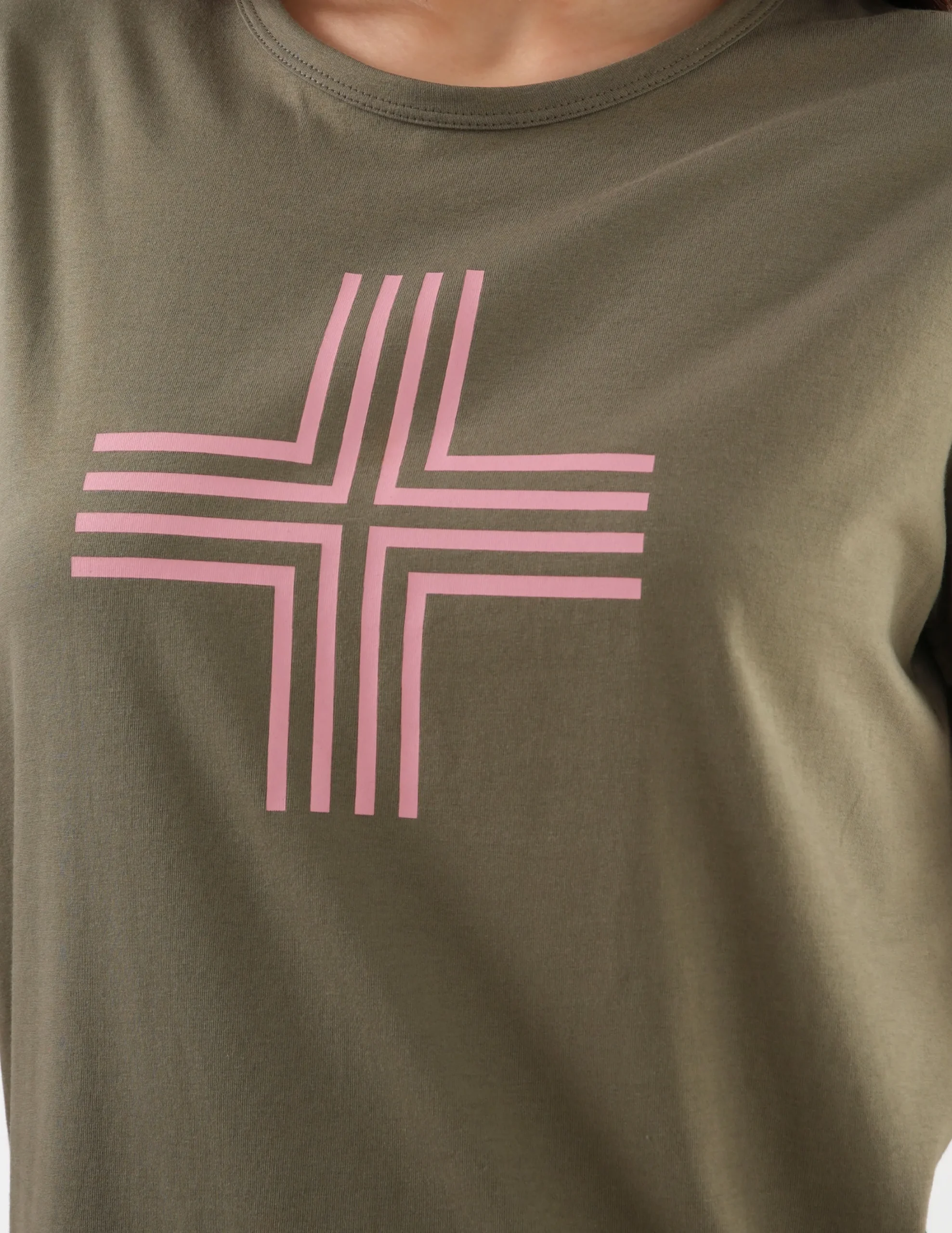 T-Shirt - Khaki Blush Cross