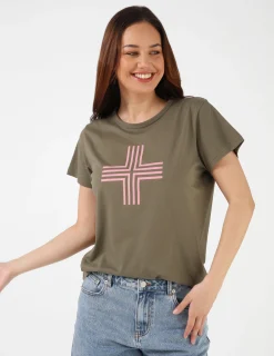 T-Shirt - Khaki Blush Cross