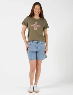 T-Shirt - Khaki Blush Cross