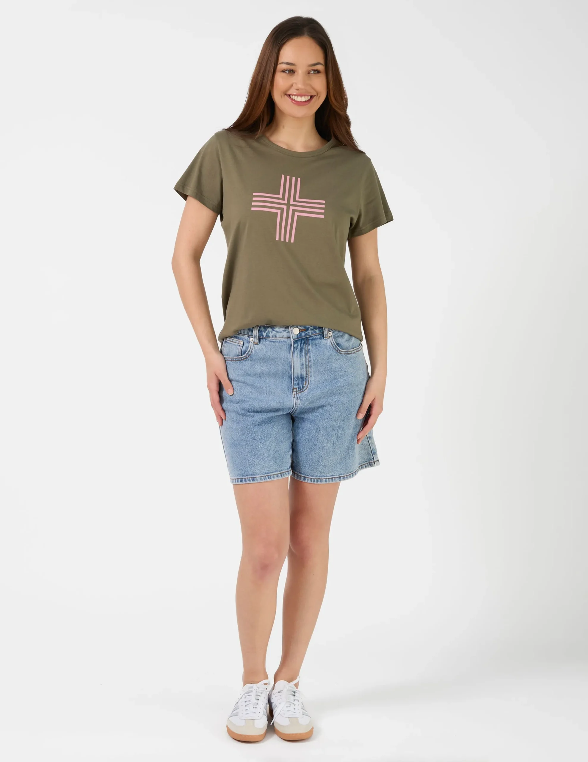 T-Shirt - Khaki Blush Cross