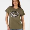 T-Shirt - Khaki Leopard Lips