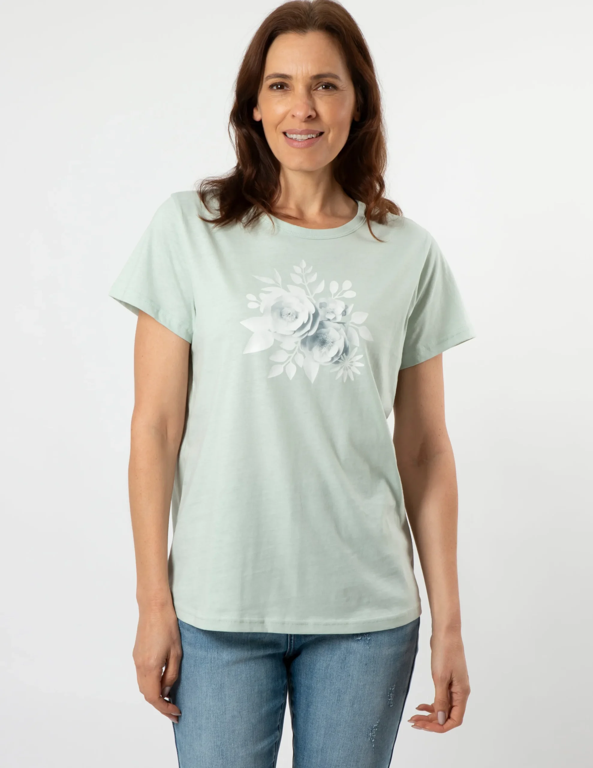 T-Shirt - Mint Paper Flowers Bouquet