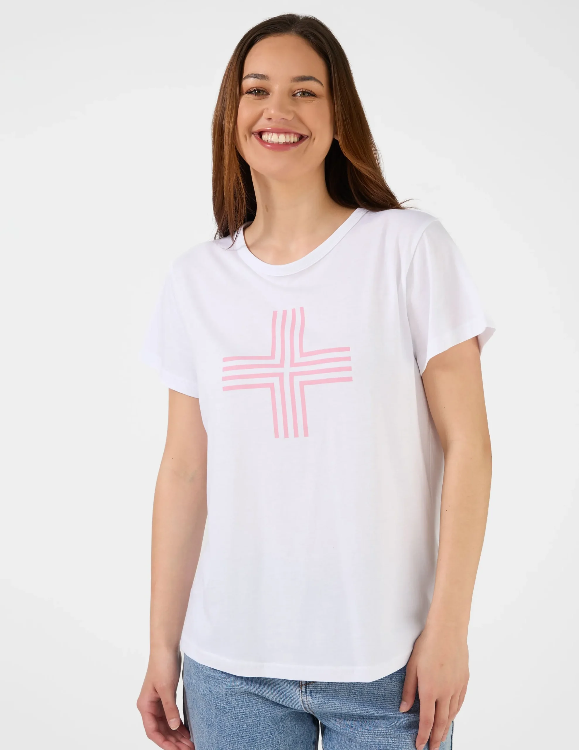 T-Shirt - White Blush Cross