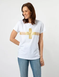 T-Shirt - White Bronze Safari Cross
