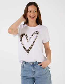 T-Shirt - White Leopard Heart