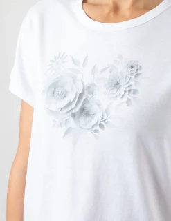 T-Shirt - White Paper Flowers Heart