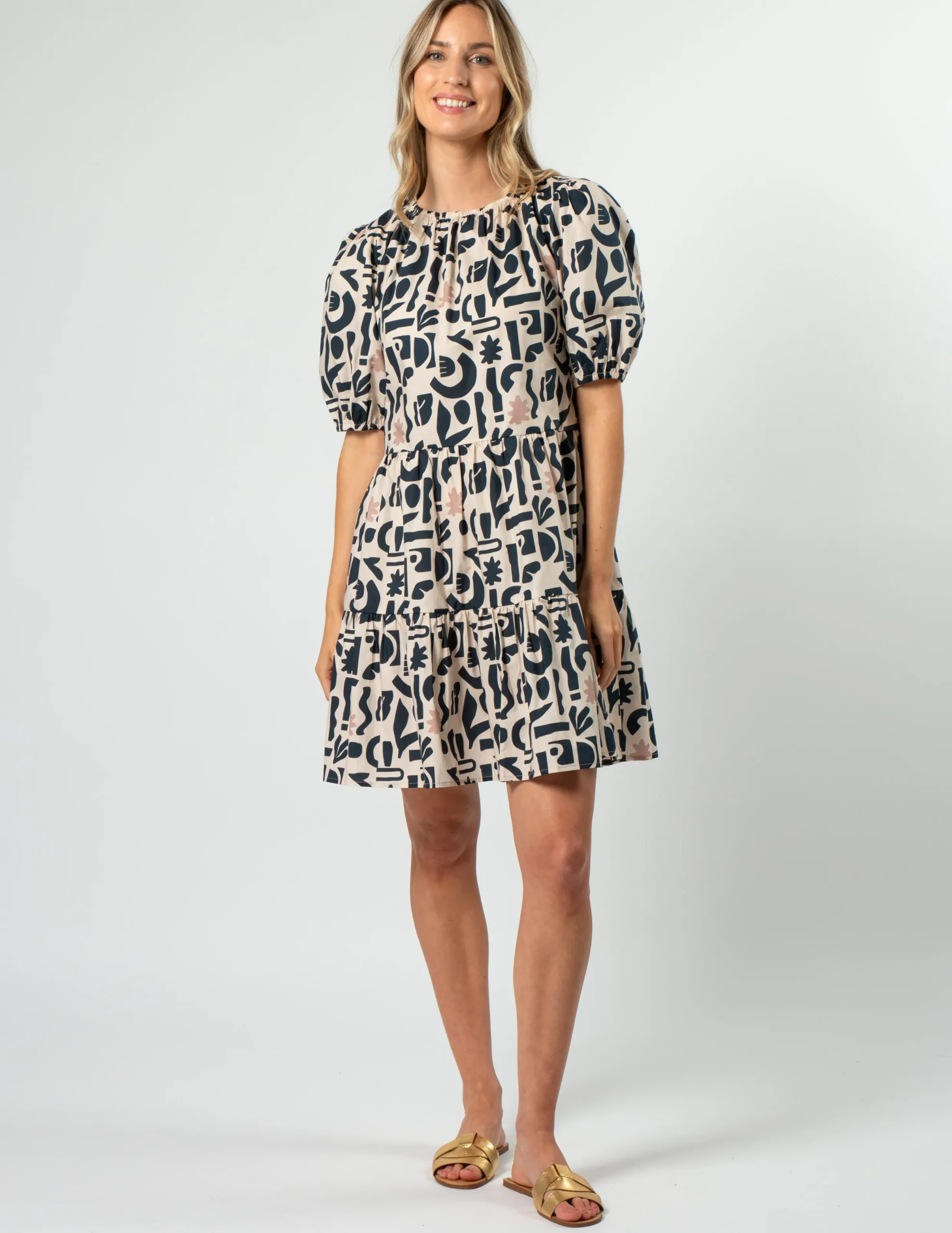 Venus Dress - Navy Geo