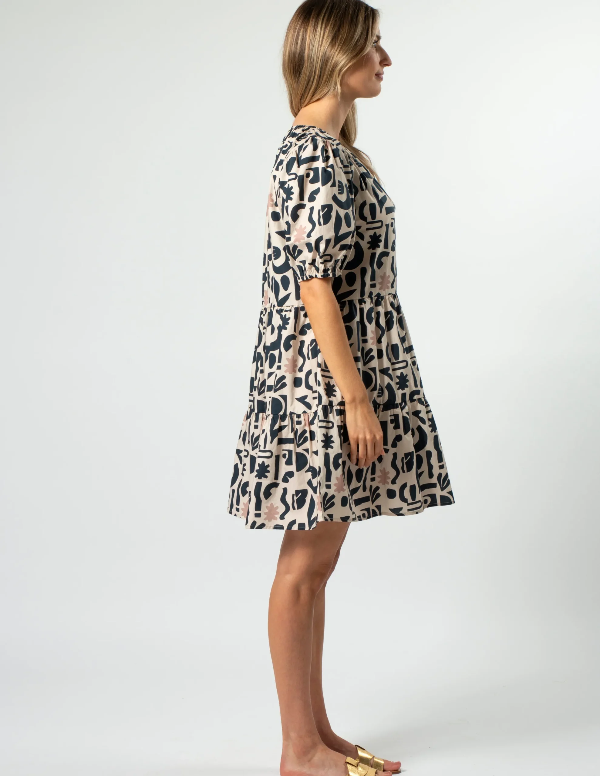 Venus Dress - Navy Geo