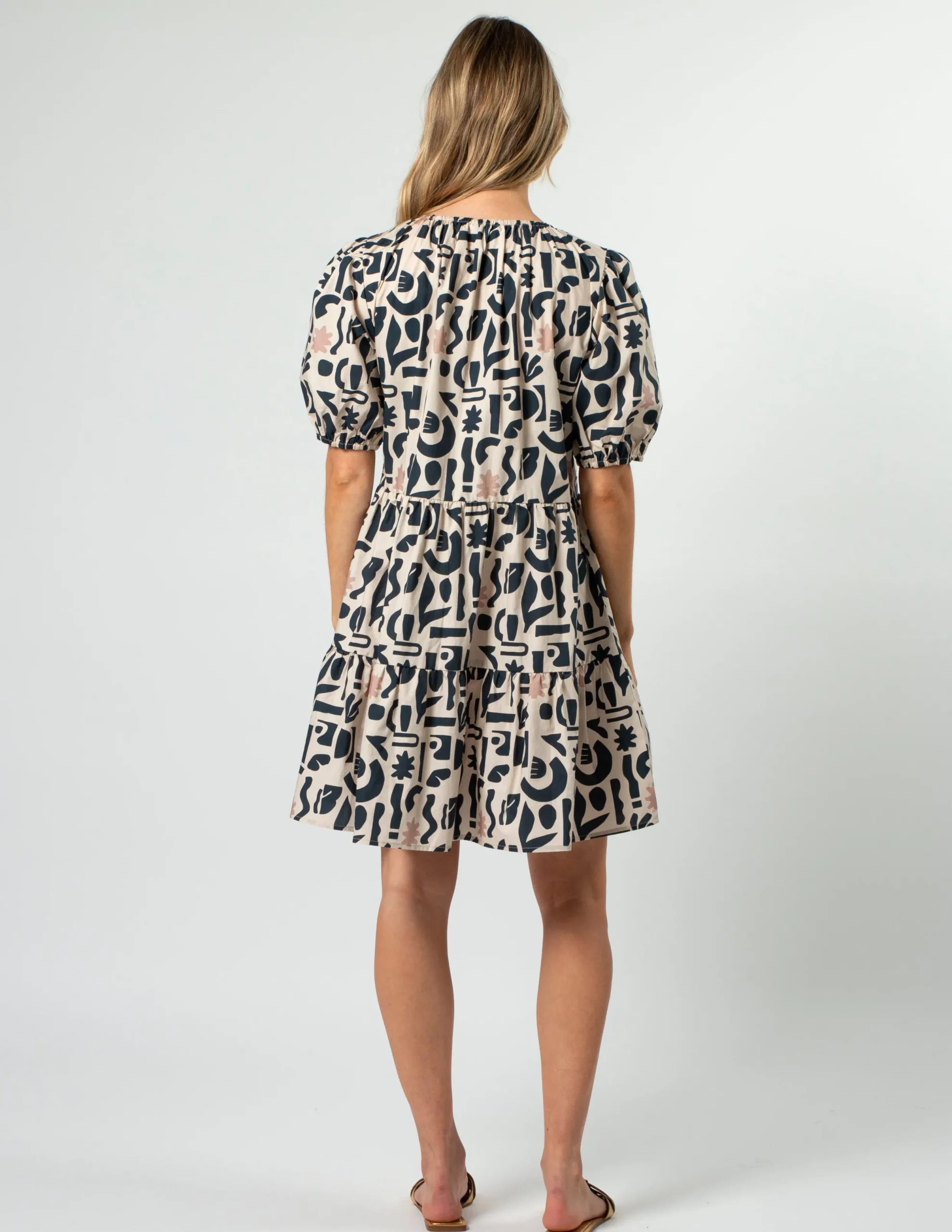Venus Dress - Navy Geo